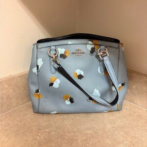 Coach Light Blue Floral Shoulder Bag